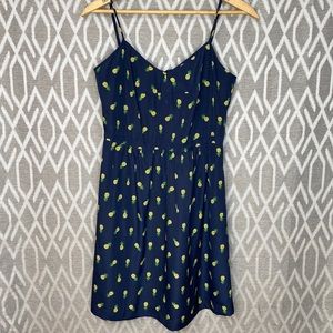 J. Crew Navy Pineapple Dress Fully Lined Rear Zip with Pockets Size: 6